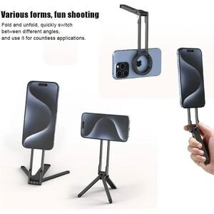 Magnetic Phone Tripod for iPhone Portable Holder Mini Double-Side Mobile Stand